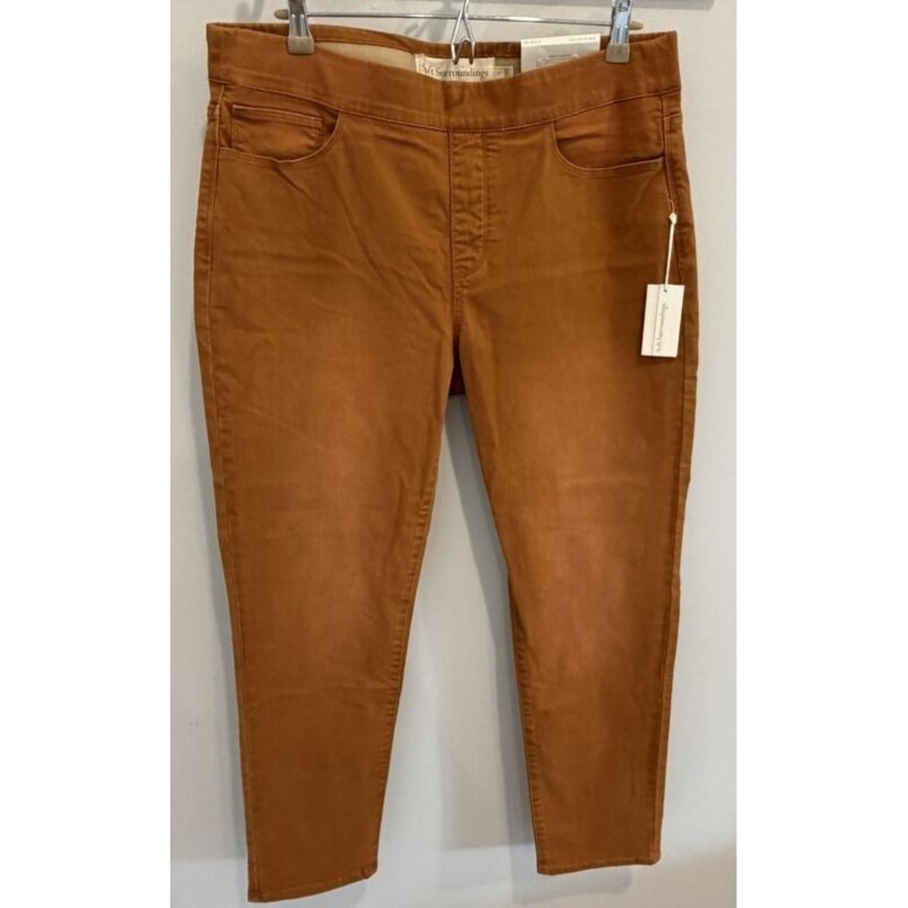 Soft Surroundings Straight Leg Full Length The Ultimate Pull On Jeans Rust L